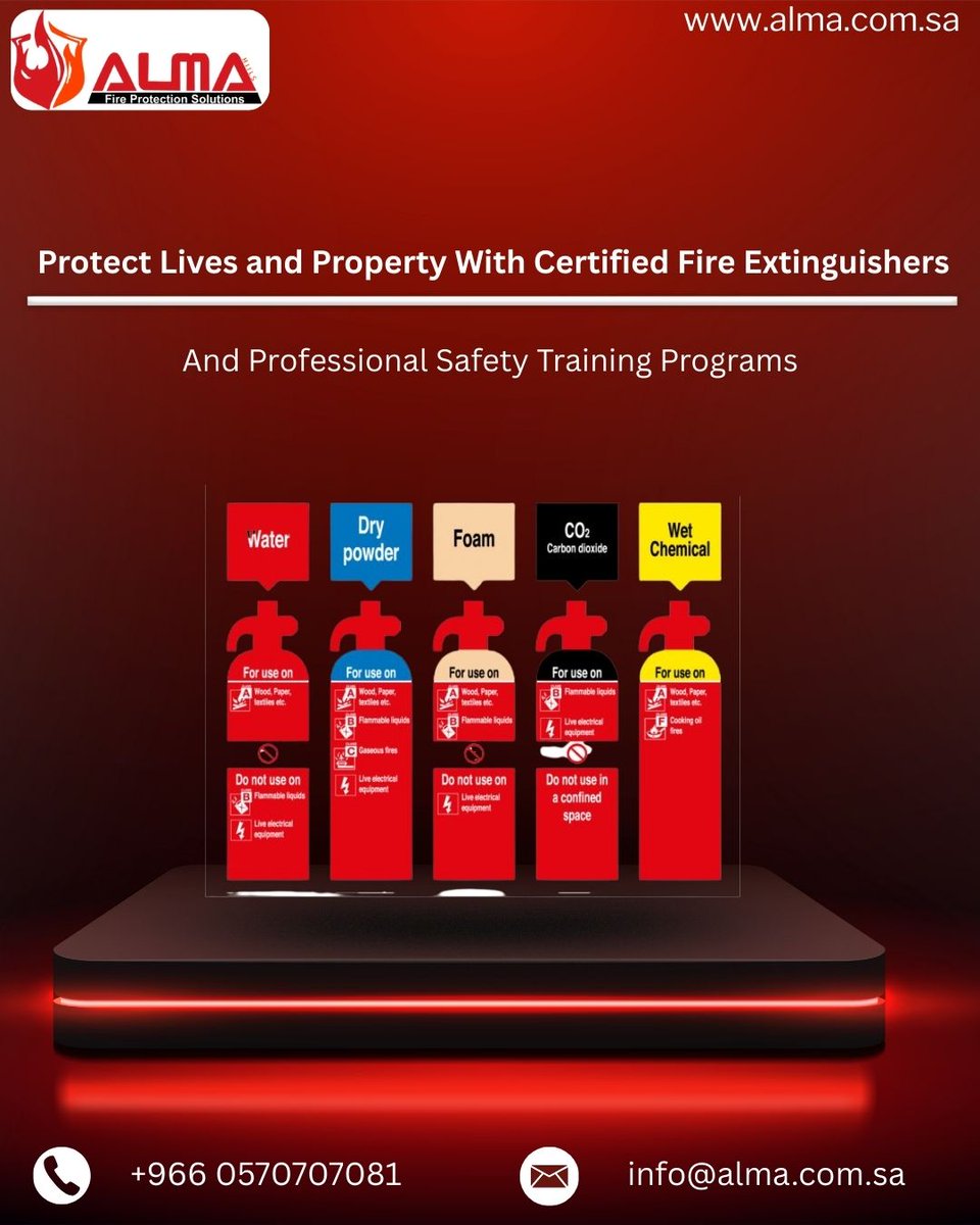 alma_security's tweet photo. Fire safety isn’t optional—it’s essential. Alma delivers certified fire extinguishers and expert safety training to prepare your team for real emergencies.
https://t.co/MzJfZpVGcM

#FireSafetyFirst #CertifiedFireProtection #SafetyTrainingPrograms #WorkplaceSafety #LifeSafety https://t.co/hog8eMeEXX