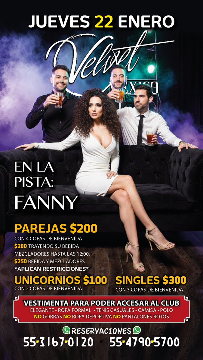 VELVETCDMX's tweet image. Noche de parejas y 🦄 hoy mismo

Pero si lo tuyo son los Singles… te esperamos mañana a qué des rienda suelta a tus fantasías 🥵🥵🥵

Reserva tu mesa en @VELVETCDMX

@conejitacris   5531670120
@larryfromhell1  5547905700

✨ #LaMagiaDelAmbiente ✨