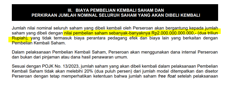 info :

sahamnya di buang, 

$UNTR langsung umumkan buyback,
senilai 2T, 

aksi bagus dari manajemen