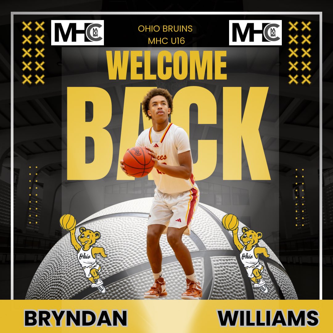 BruinsOhio's tweet image. ✅ Welcome back Bryndan "Smoke" William's (@Smokey_1041 ) ‼️

Smoke will be playing on our U16 MHC team. (@madehoops) 

⛹️6'1 / Combo Guard 
📚Brecksville - Broadview Hts High School 

#ohbruins #ohbruins2028