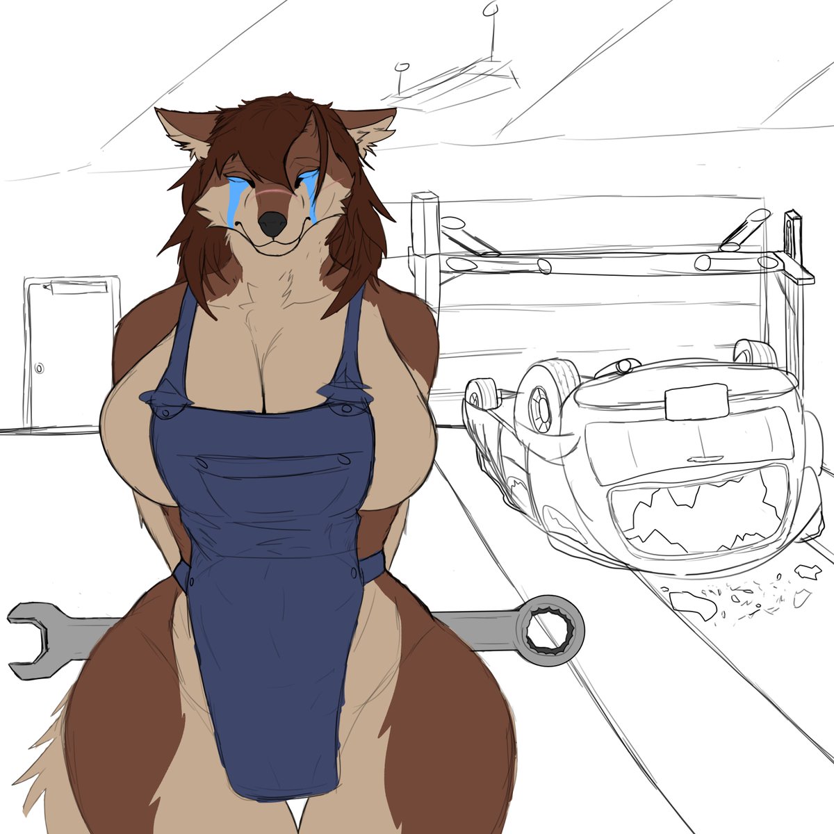 Dragon7400's tweet image. Laika forgot to secure the car to the lift!
A drawing that will probably stay unfinished.
