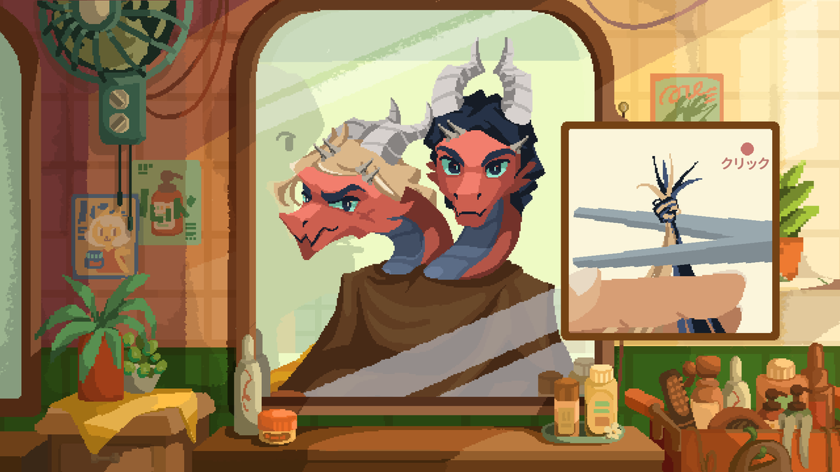 gamespark's tweet image. カットに世間話に…美容師体験が楽しめる！と思いきや、知らず知らずに世界の闇に足を踏み入れるビジュアルノベル『Project Salon』Steamストアページ公開
gamespark.jp/article/2026/0…

温かみのあるグラフィックで描かれた世界観も印象的です。