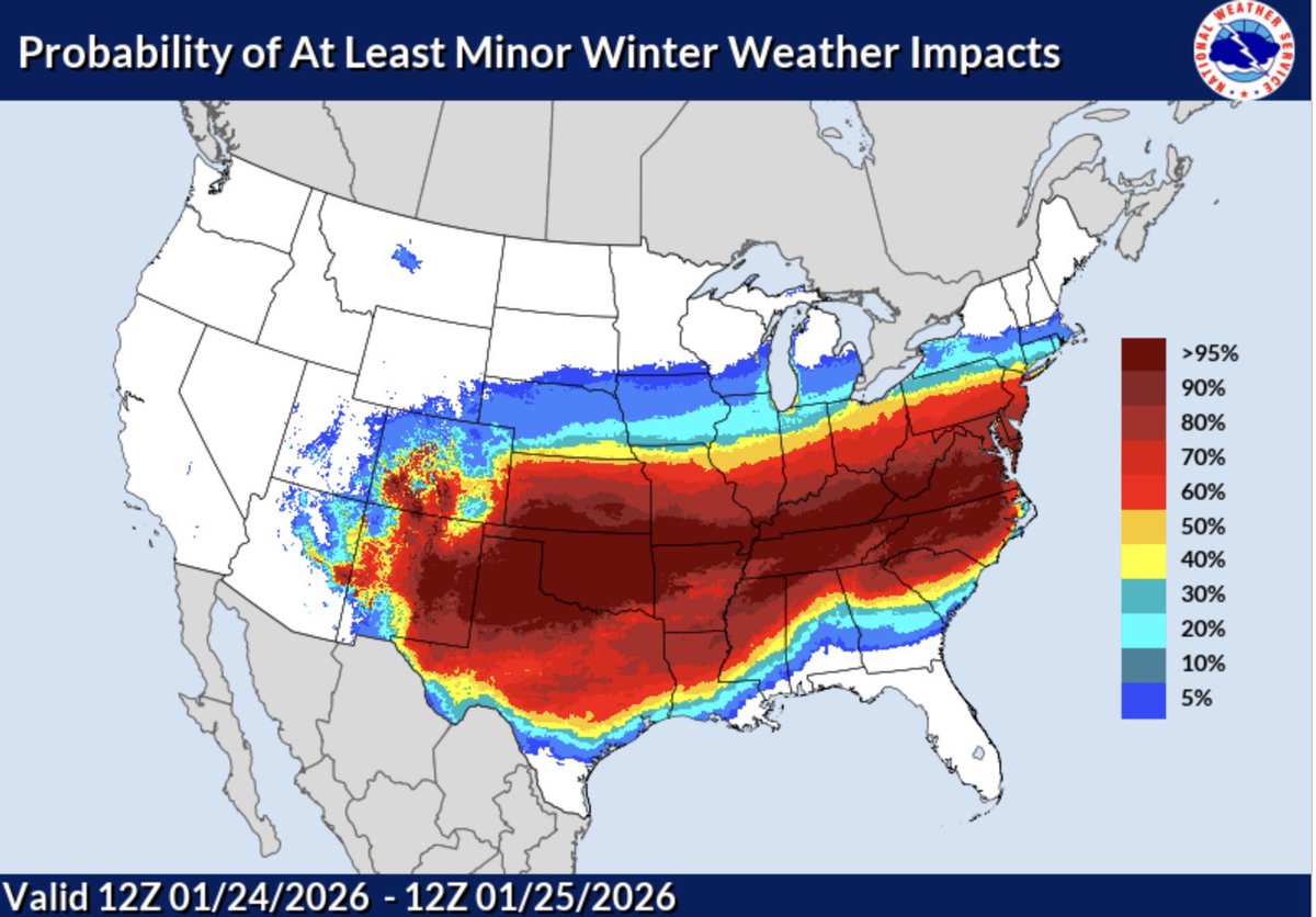 🇺🇸🇨🇦‼️ URGENTE— Potente y apocalíptica ola polar se espera que azote gran parte del noreste de los Estados Unidos y centro del país. 

Texas y otros estados están en alerta por una Tormenta invernal que tiene todo el potencial de ser GRANDE. 

Se esperan temperaturas muy bajas.
