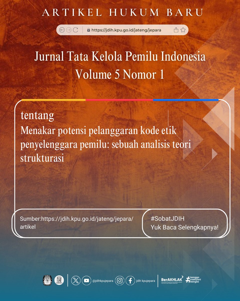 JeparaKpu's tweet photo. Ayo sobatJDIH untuk follow, subscribe, like, share dan save kabar terbaru seputar Jaringan Dokumentasi dan Informasi Hukum KPU Kabupaten Jepara melalui akun sosial media kami ya. 

kpu_ri
jdihkpu_ri
kpujateng 
jdihkpu_jateng
kpujepara 

#KPUMelayani https://t.co/6desPiGITL