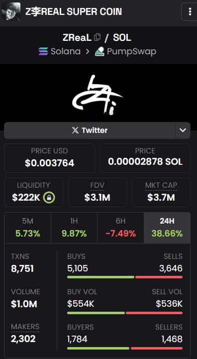 $ZReaL📡 $ZREAL トークン &amp; エアドロップ情報が公開予定！
ZREALチームより、
トークン設計およびエアドロップに関する初期情報が確認されています。
🟢 参加はこちら：zrealcoins.lol
簡単な概要：
トークン：$ZREAL
ネットワーク：Solana
総供給量の一部はコミュニティ向けに割り当て。