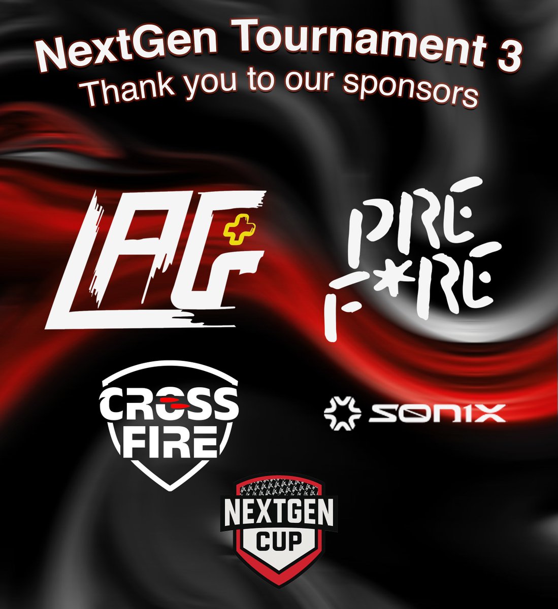 AMPDNextGen's tweet image. In completion of the NextGen Cup 3 we would like to thank our sponsors for making this happen. We can't wait to see you guys in the next cup 🏆😁

⭐️
@LifesAGameGG 
@getprefire 
@PlayCrossfireGG 
@sonixapp 

#AMPDNextGen #NextGenCup #GetAMPD