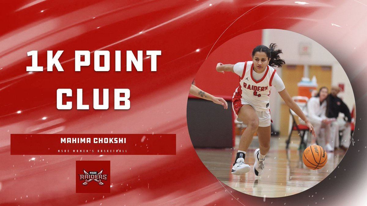 🏀𝟙𝟘𝟘𝟘 ℙ𝕠𝕚𝕟𝕥 ℂ𝕝𝕦𝕓🏀 

Mahima Chokshi becomes the 11th player in <a href="/MSOEwbb/">MSOE Women’s Basketball</a> history to record 1,000 points as she passes the century mark in the Red and White's blowout win over the Marian Sabres!

#TheRaiderWay #d3hoops