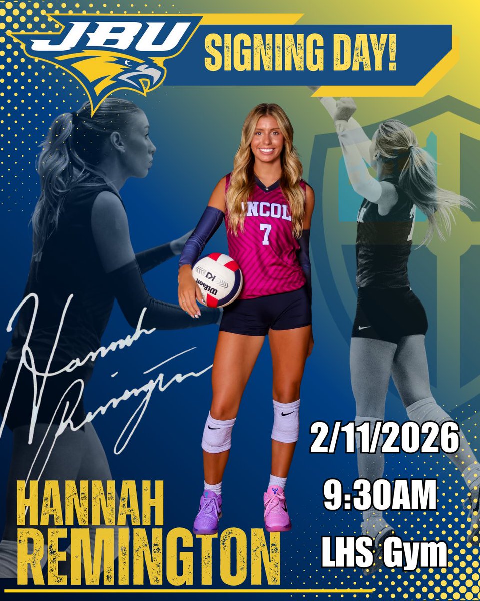LincolnWolvesVB's tweet image. Another Big day for Lady Wolves Volleyball! 🏐

Congratulations to Hannah Remington on signing to compete at the next level - we’re so proud of you! ✍🏼

Join us February 11th at 9:30 AM In the Wolves Den to support Hannah as she signs her National Letter of Intent!
