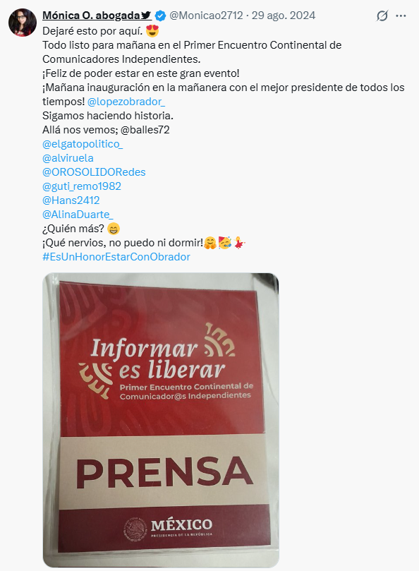 GildoGarzaMx's tweet photo. Santiago Nieto (@SNietoCastillo) aunque uses a tu aparato de propaganda para criminalizar mi trabajo —y aunque intenten intimidar o amenazar— voy a seguir informando a #Querétaro a #México y en el extranjero quién eres y cómo operas.

Dejo constancia pública: no soy panista. Si afirmas que el @AccionNacional me paga, acredítalo: contrato, factura, recibo. Sin prueba, tus recaditos son imputación falsa y estigmatización contra un periodista, con efecto inhibidor y de riesgo.

Y sobre tu “defensora” @Monicao2712 basta revisar su hemeroteca. En 2022 descalificó y humilló a @C_Humphrey_J (antes esposa de @rgilzuarth) y hoy aparece como tu escudo, amenazándome y etiquetándome como “traidor”. 

Eso no es debate: es criminalización y presión indebida de una dependencia federal a tu cargo y un grupo político que te ayuda, y queda documentado.

Te aviso: estos mensajes quedan integrados como antecedente para las vías penal local y federal, civil y administrativa, por amenaza velada, daño moral y ataques a la libertad de expresión, y todos los demás que enviaste a los medios donde colaboro.