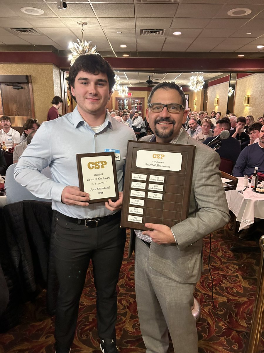 CSPBearsBase's tweet photo. Congratulations to this years Spirit of Kos Award winner, Jack Setterlund! @setts12_jack https://t.co/nsDAb8aNya