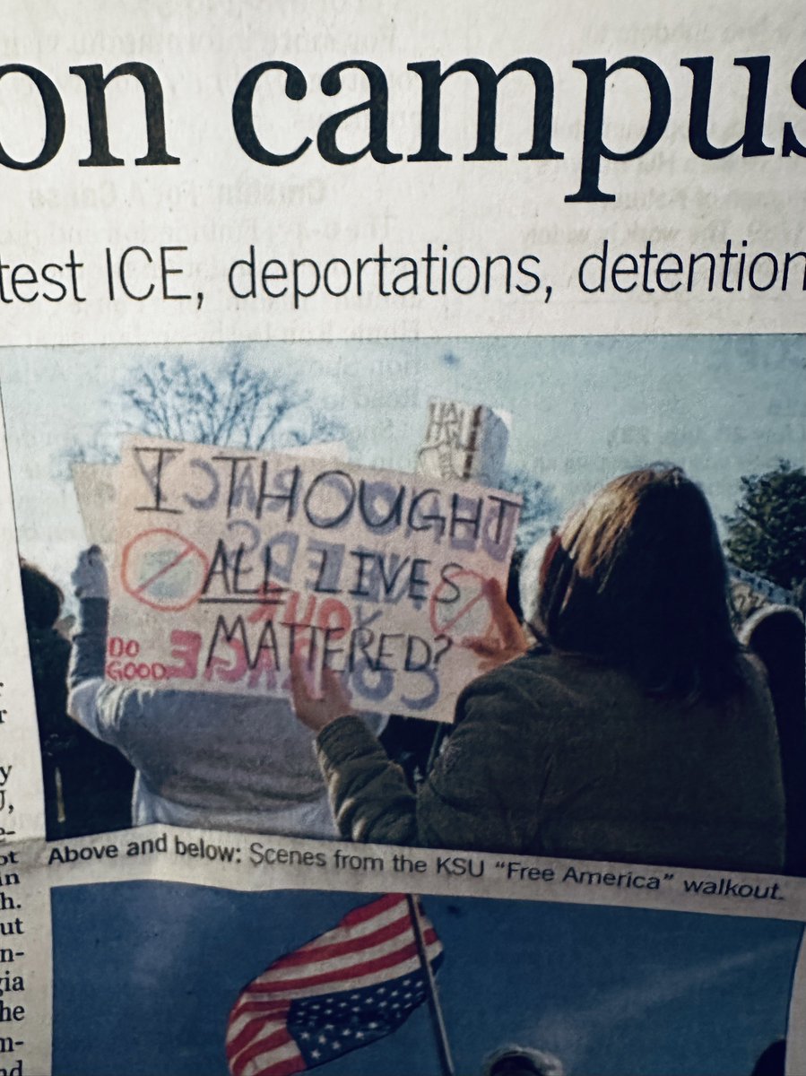 johnwillyardvo's tweet image. Sign at rally ⁦@KSUOwlNation⁩ “I thought all lives matter.” Ah! That’s it, they DO! That’s why innocent citizens are being protected by REMOVING criminal #IllegalAliens — ##CommonSense #KennesawState