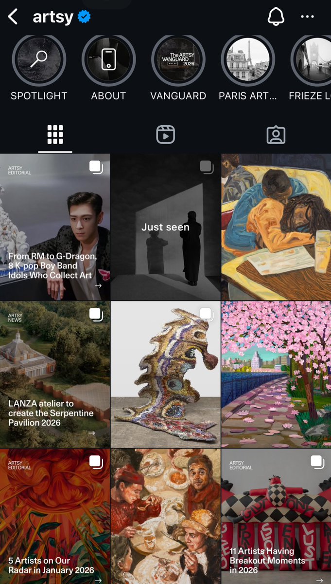 T.O.P mentioned in Artsy’s new post! 🥹💃