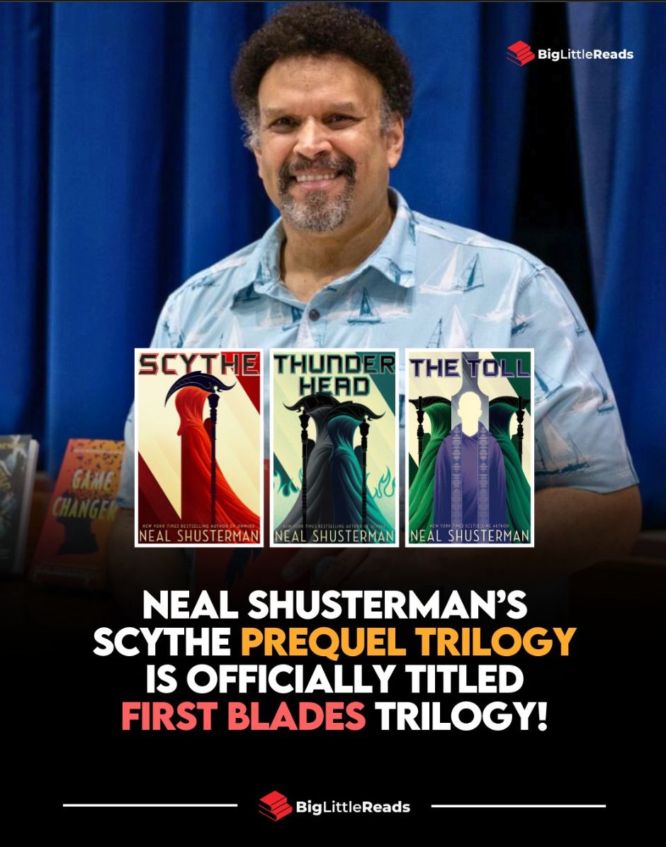 NealShusterman's tweet photo. Thank you for sharing the big SCYTHE news @BigLittleReadsCo! And YES, you read that right, it's slated to be a TRILOGY https://t.co/OaNjUivuau