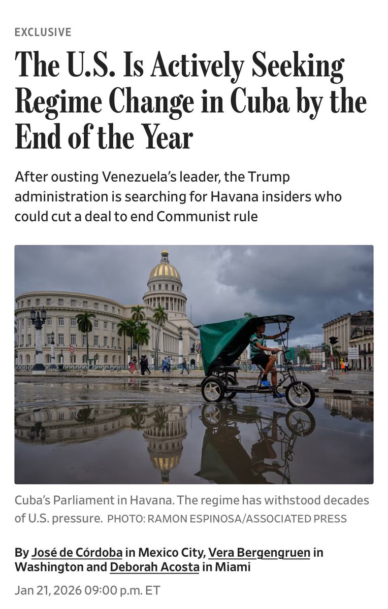 RepCarlos's tweet photo. 🚨EXCLUSIVE in @WSJ —> The end of the murderous dictatorship in #Cuba is near! https://t.co/j1iHlAYMDj