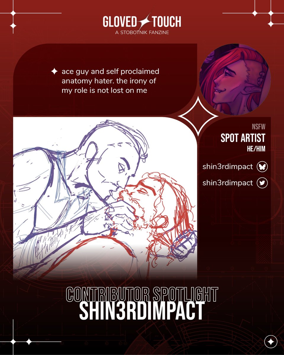 glovedtouchzine's tweet photo. ✦ Contributor Spotlight ✦ shin3rdimpact ✦ Spot Artist

✦ Setting the mood with the colors for some very intimate character dynamics, welcome @shin3rdimpact as our 52nd contributor! https://t.co/mwodoP0Xrl