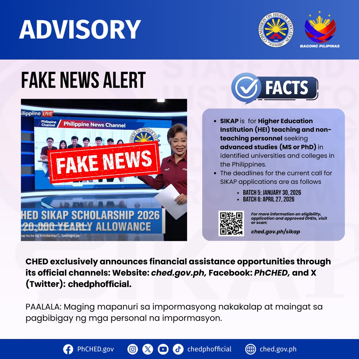 Commission on Higher Education (CHED) tweet media