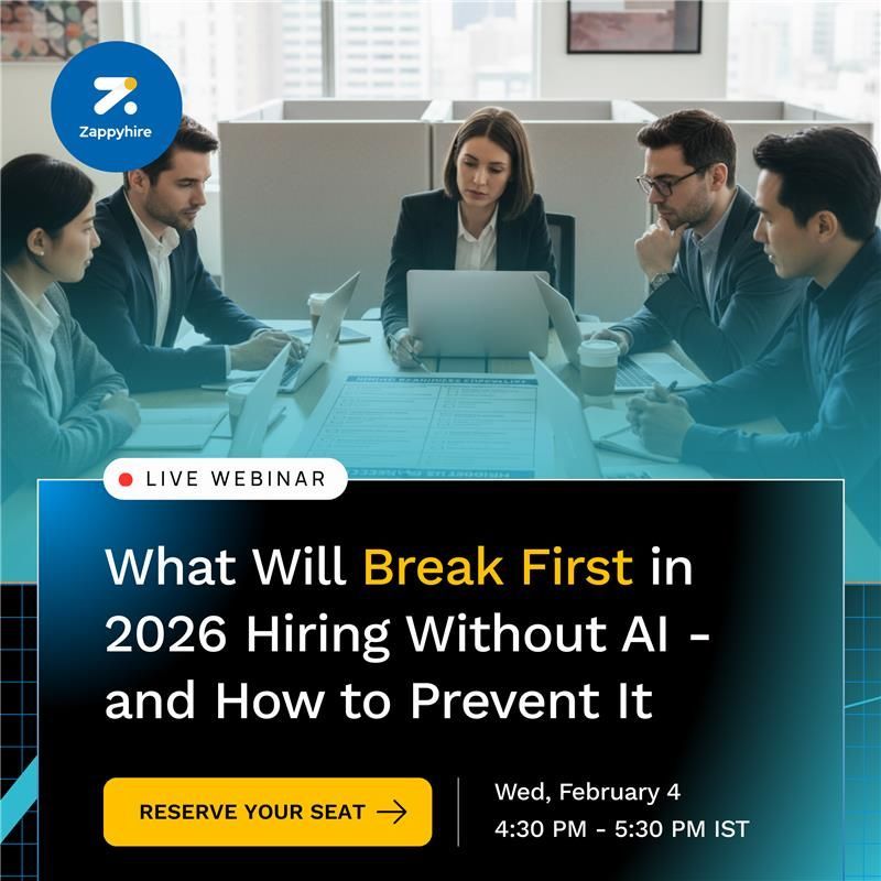 [Webinar Alert!] What Will Break First in 2026 Hiring and How to Prevent It 

If your team is seeing scheduling delays + feedback loops + drop-offs… this webinar is for you. 

📅 Feb 4 | 4:30 PM IST 

Register now -  3a6e2.share-na2.hsforms.com/2fZku0y4ESvCQe…