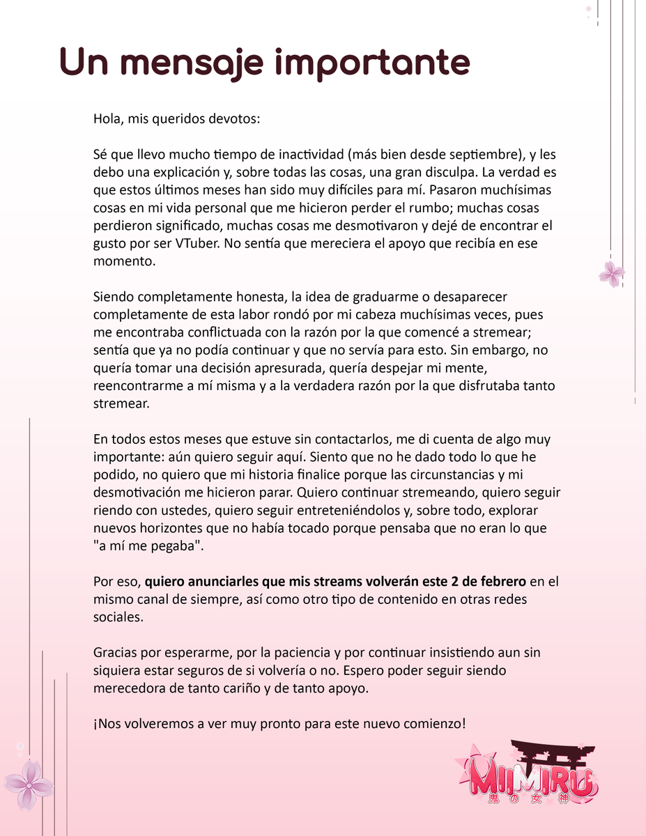 miimiruvt's tweet image. Un mensaje importante para todos ustedes 💕