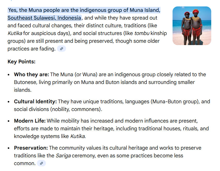 Another nail in the coffin of Aborigines as 'the world's oldest continuous living culture'.

The article dates Muna Island drawings as 67,800 years old, and evidence of Aborigines in Australia as 65,000 years old.

The Muna people still exist. Ergo, they are an older continuous