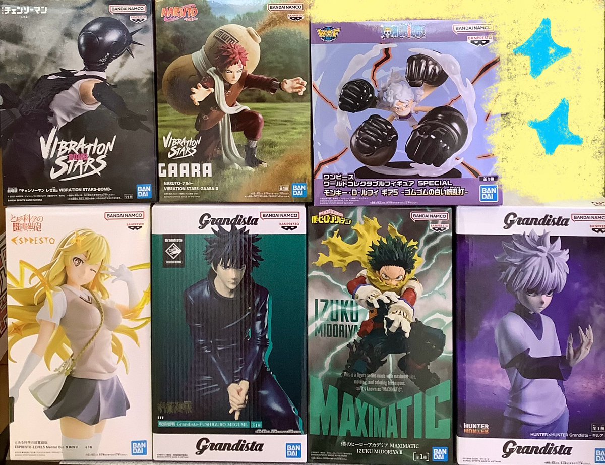 ワンピース NARUTO 呪術廻戦　チェンソーマンフィギュアセット 未開封 こんにちは #アミパラがいな店 です🐙 本日入荷景品のご案内です