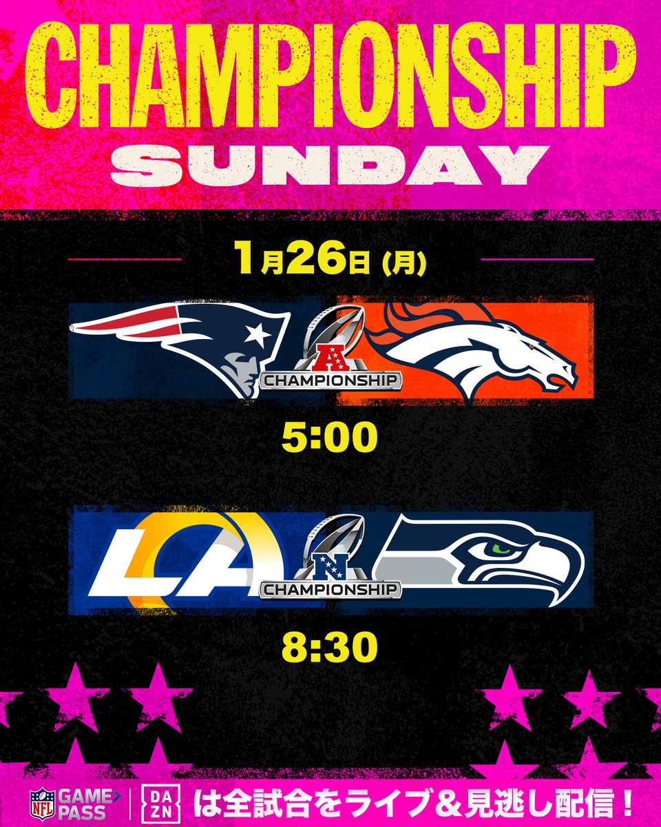 各カンファレンスの王者を決めるチャンピオンシップサンデー