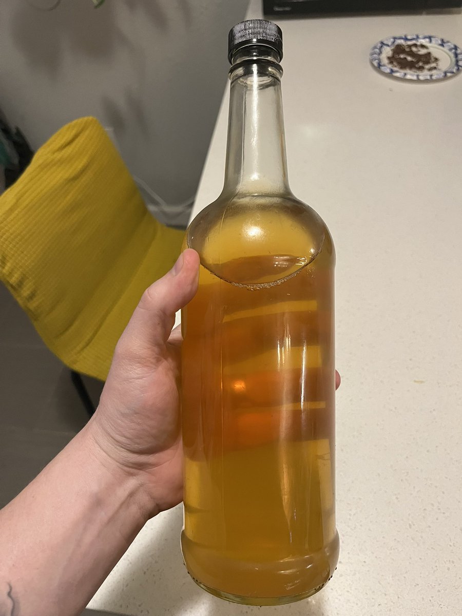 this is apple cider vinegar i fermented myself from apple cider i brewed from apples i grew in my own yard. it tastes terrible