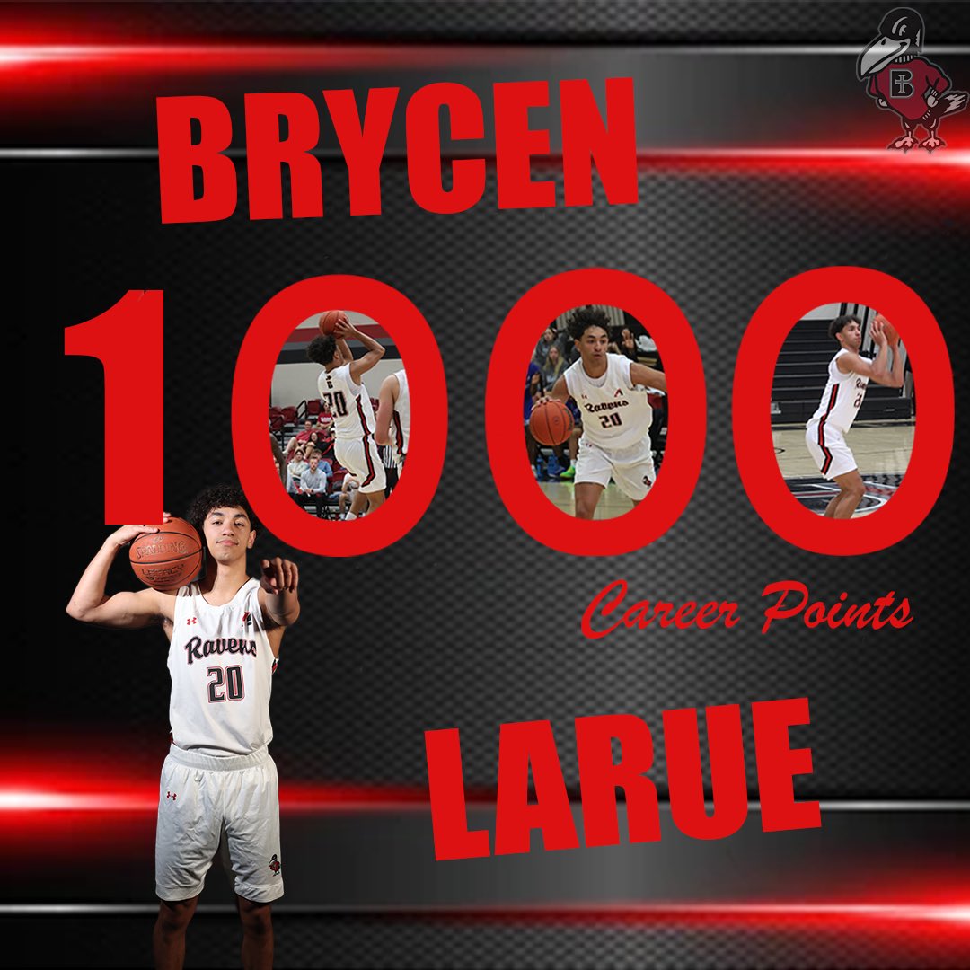 Congratulations to Senior Brycen Larue on eclipsing the 1000 point mark tonight against Park! #unleashgreatness