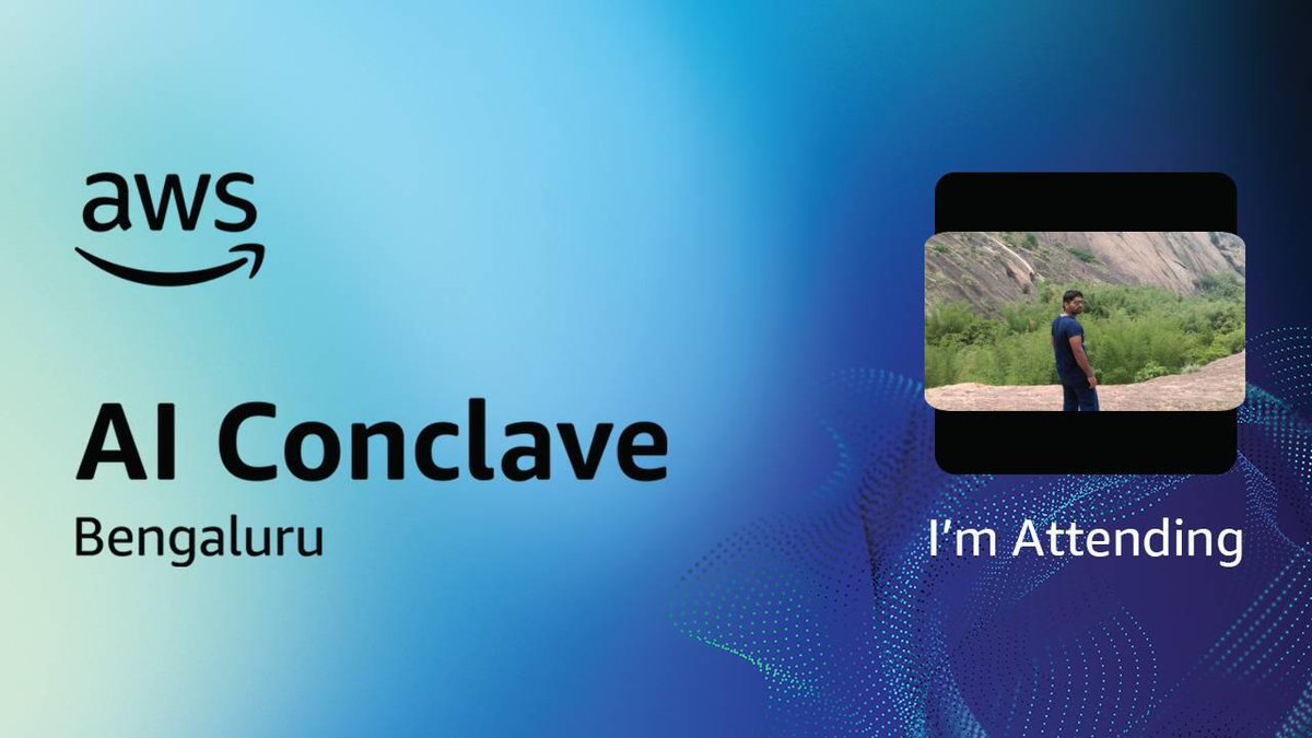 jeevan_akash's tweet photo. I’m attending the AWS AI Conclave 2026 and looking forward to a day of learning and conversations around AI in action. Excited to connect with builders and leaders shaping what’s next. 
@AWS 
#AWSAIConclaveBengaluru #AIInnovation #CloudLeadership https://t.co/88UXGorvWt