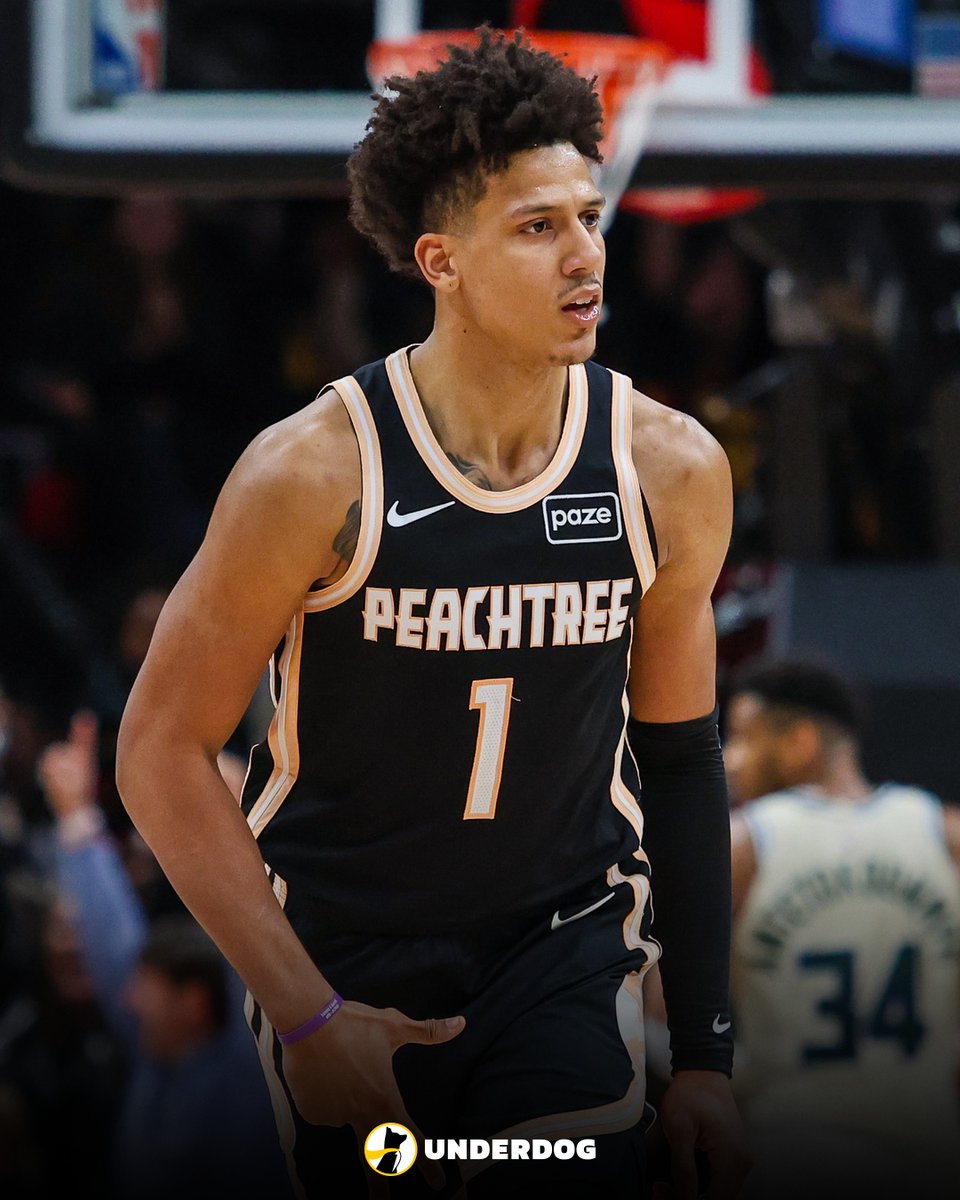 UnderdogNBA's tweet image. Jalen Johnson last two games:

30.0 PPG
15.5 RPG
7.0 APG
46.7% FG
41.7% 3PT