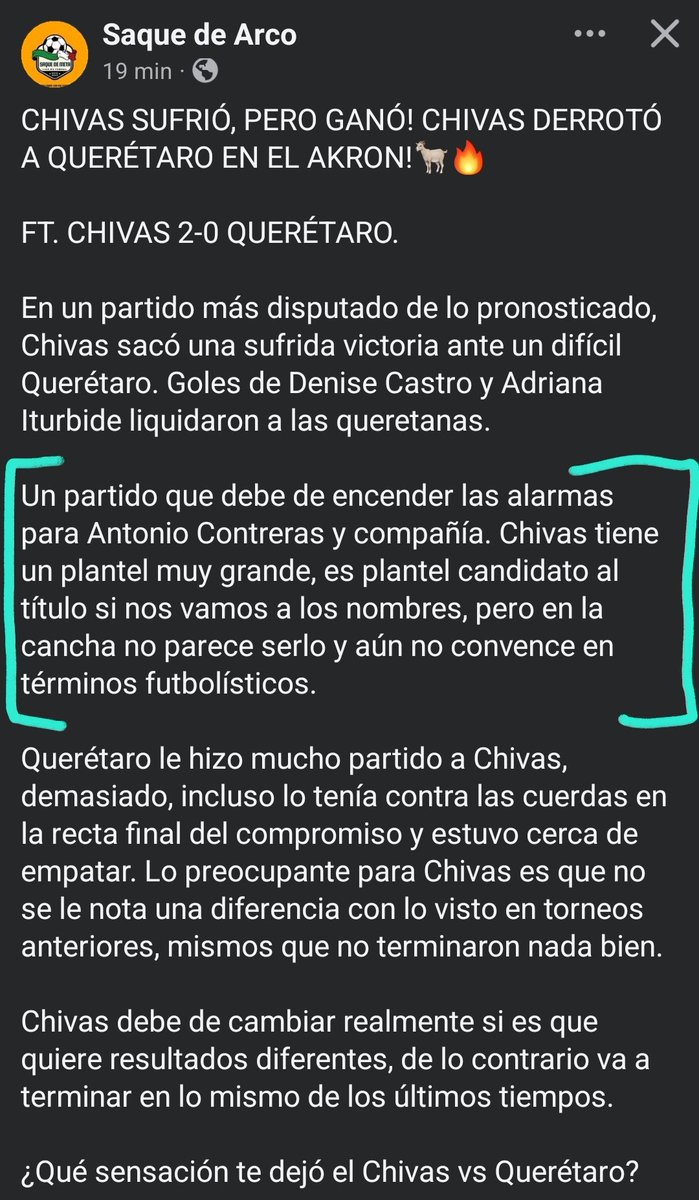 "Chivas debe de cambiar realmente si es que quiere resultados diferentes."

Están a tiempo de cambiar, pero de técnico, llevamos 3 torneos con ese payaso y no se ve mejoría ni con los refuerzos! <a href="/NellySimon/">Nelly Simón</a> <a href="/Amauryvz/">Amaury Vergara Z.</a> HAGAN ALGO YA!!!