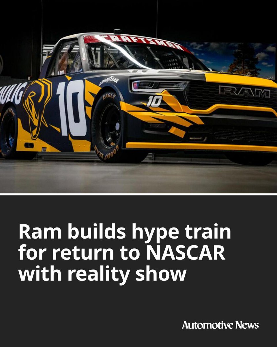 Ram is taking a page from the UFC to build excitement around its return to the NASCAR Craftsman Truck Series.

Read more here: autonews.com/stellantis/an-…

#Nascar #Ram #automotive #autoindustry
