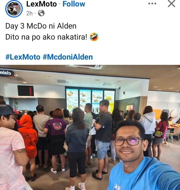 Ang kyot inaraw araw ni kuya ang mcdo ni paps <a href="/aldenrichards02/">Alden Richards</a> 😁 at mukha  madami padin tao #ALDENRichards