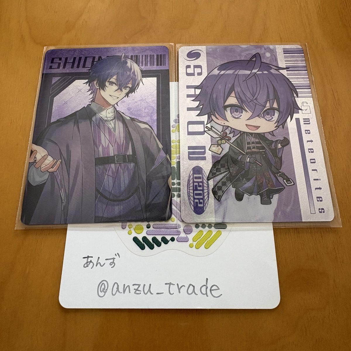 anzu_trade's tweet photo. 【交換】めておら ランダムカード 2026 NewYear

譲：💫💜等身、💫💜デフォ
求：💫🩵等身、💫🩷デフォ

都内手渡しor郵送。
直近ではすとふぇす両日手渡し可能です。

#めておらグッズ交換 https://t.co/KBmwYNktr0