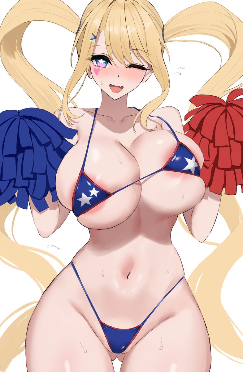 ビキニグアムに応援してもらってる絵です 