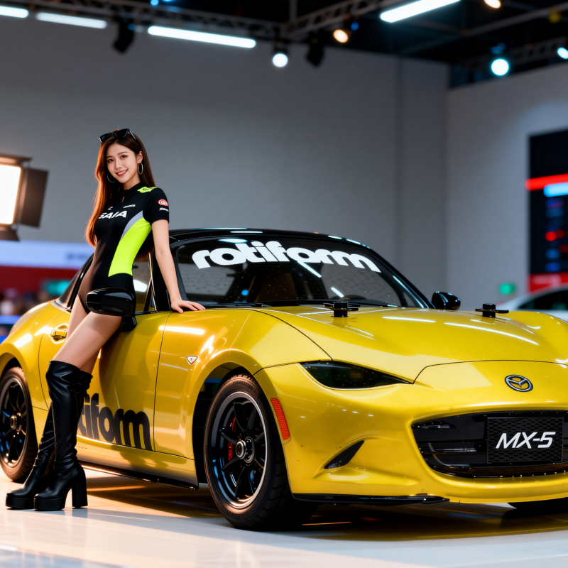 jason9394's tweet photo. Feels like this roadster is one startโbutton away from leaving the booth.๐โจ#NDMiata #Rotiform #BoothBabe #AutoShow #JDM #CarCulture #ShowReady #MX5Life #AI #RC #Tamiya #MB01 #RWD #Mazda #Roadster https://t.co/C1QO9HK9T9