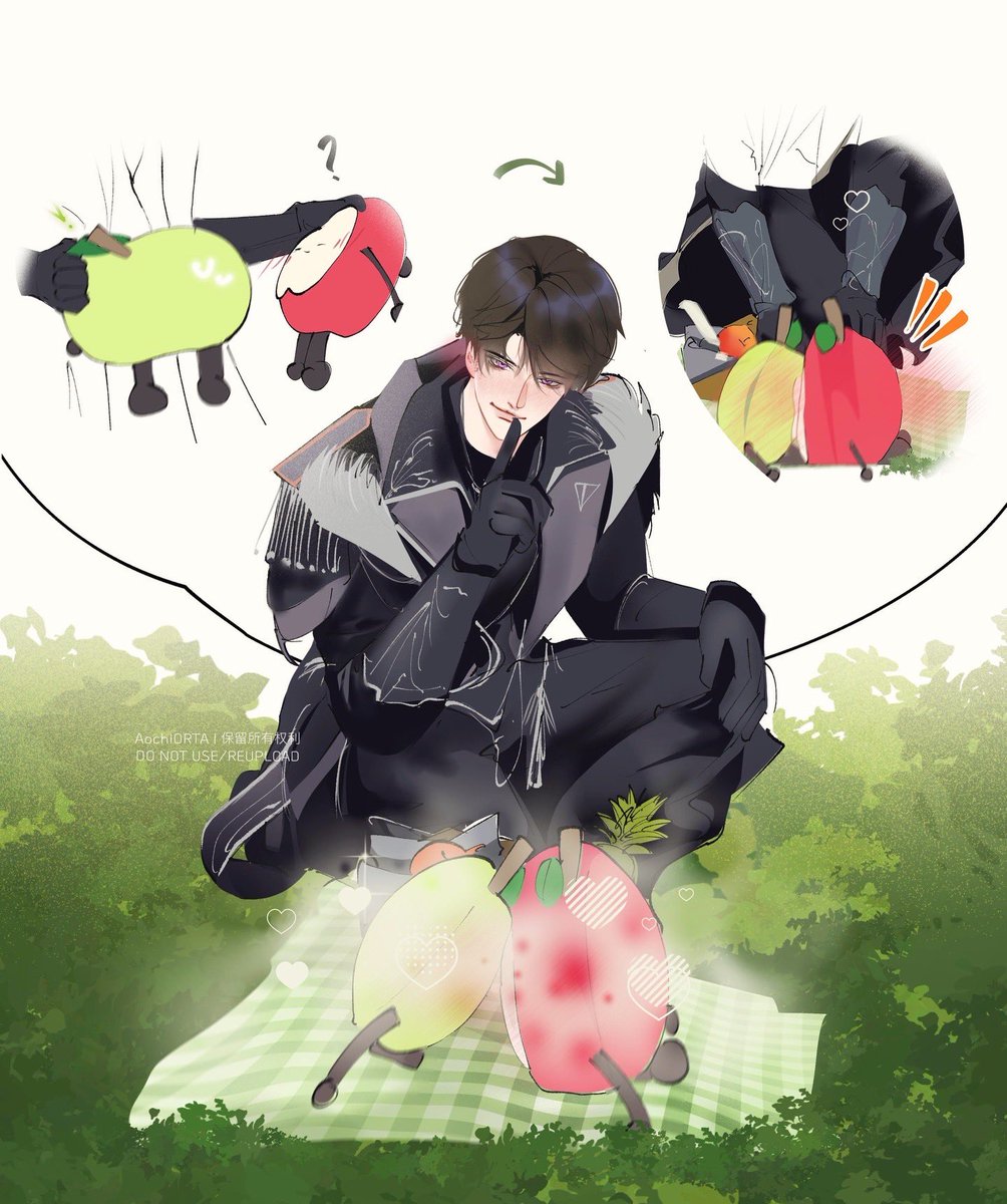 aochiorta's tweet image. more 🍎🍏 (´∀｀*) #sketch #caleb #LoveandDeepspace