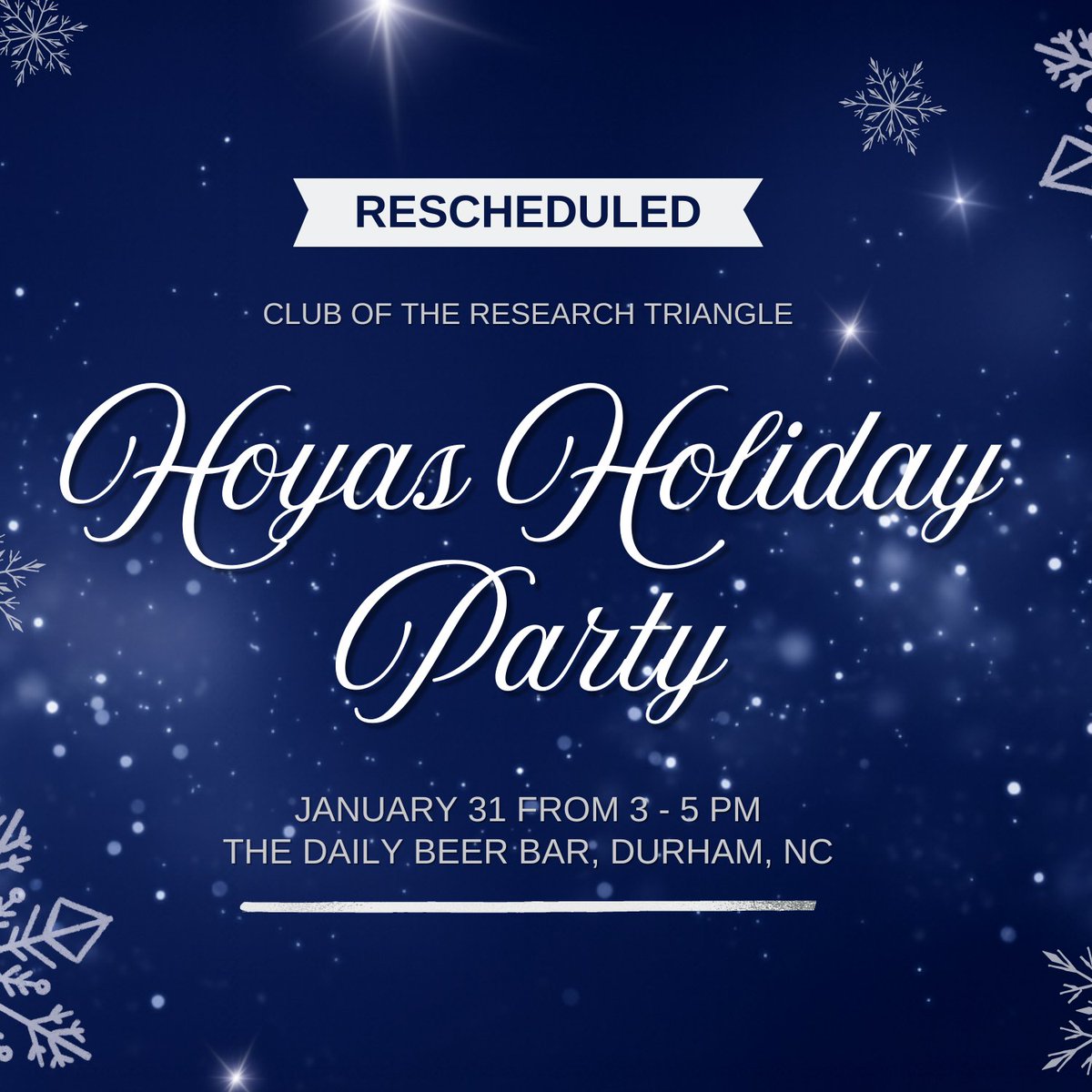 There’s no better way to start the year than surrounded by Hoya friends, laughter, and cheer. ❤️ Join us Saturday, January 31, for our club’s annual holiday party—a fun tradition packed with camaraderie, food and drinks, and a few fun surprises. bit.ly/4qSvVSL