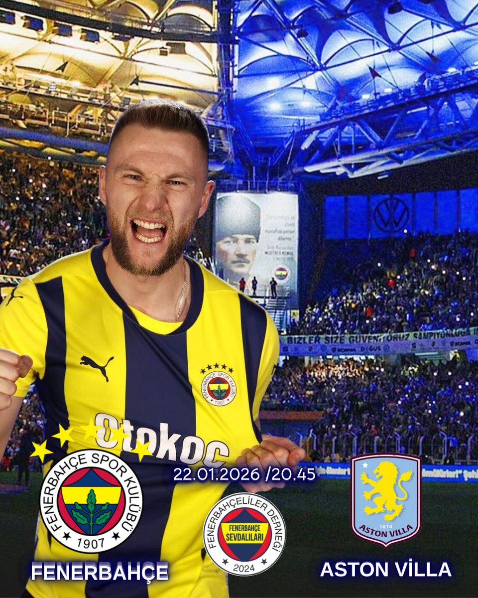 🏆 #UEL Lig Aşaması 7. Maç 

🆚 Aston Villa 
🗓 22 Ocak Perşembe 
🕣 20.45 
📍 Fenerbahçe Şükrü Saracoğlu Spor Kompleksi 
📲 #UEL #FBvAVL