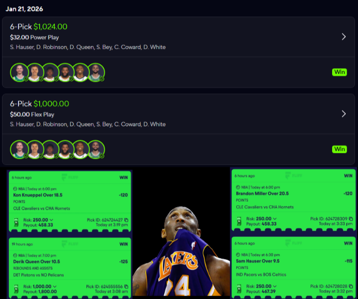 Furnacepicks's tweet photo. Prizepicks $32 to $1000 going out to every ones DM who 💚♻️💬🔖

PRIZEPICKS $32 to $1000 BAAAAANG sent to 390 ppl today all free notis on. +$4,000 daay omg 

$100 going out! +60k all verified by Pikkit https://t.co/zn8aPPaq3a
