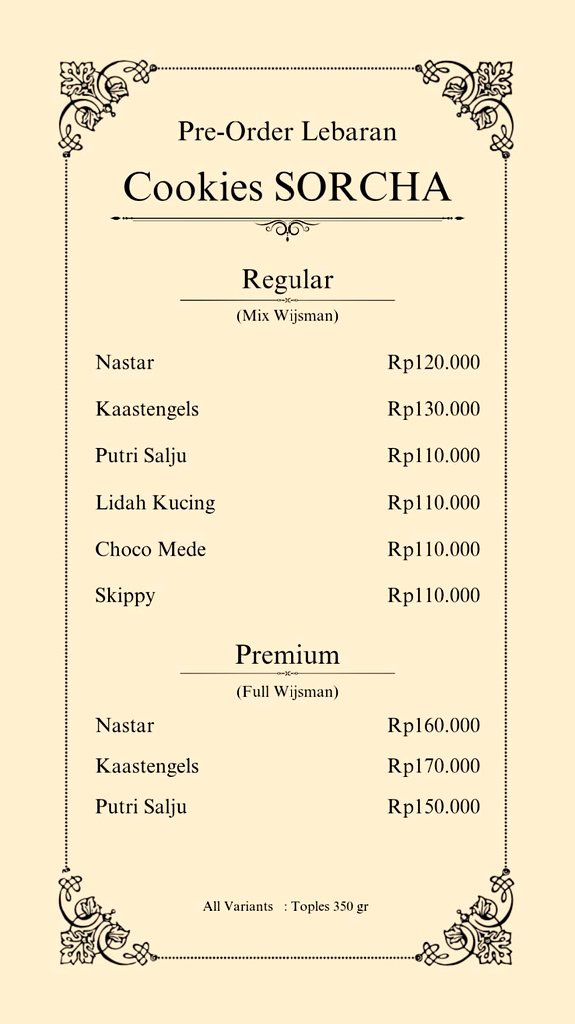 arieparikesit's tweet photo. Yuk mulai pesan #Kuker cita rasa dijamin mantabs👍
🚚 Delivery 10-15 Ramadhan 1447H
Dr Cibubur dgn ojol same-day instan
🍪🎁Paket Hampers isi 6 macam kuker (nastar, kaastengels, putri salju, lidah kucing , choco mede, skippy) include card @ 390K
Order
https://t.co/RyG6X4dvim https://t.co/Jdprc5yUfu