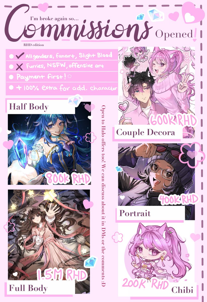 RHD commissions tag list! Comment below if you would like to be tagged the next time I open commissions for RHD. Thank you! 

#rhcommission #royalehigh
