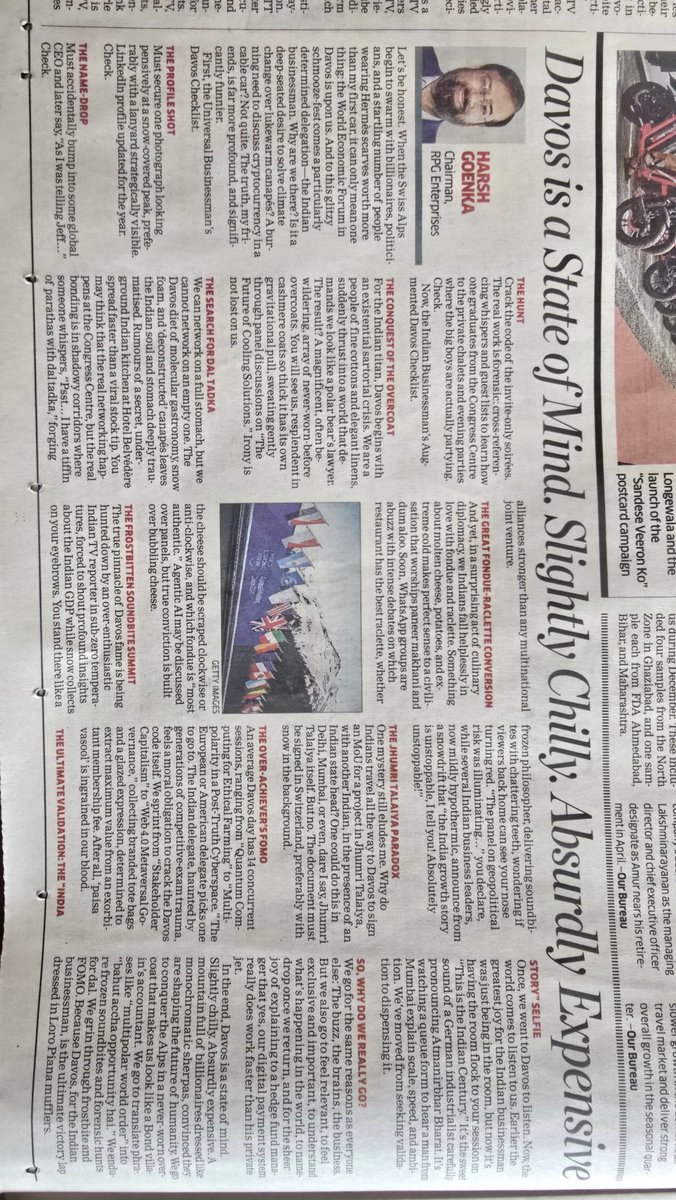 sam_spidey's tweet photo. After one of the funniest day of hurling stones by the EU leaders and President @realDonaldTrump and probably one of the greatest speeches (sic) ever since @Davos '71 by POTUS.. I was already brimming with joy and today's ET article by @hg_harshgour made it even more special..😅 https://t.co/Wco9Gposqt