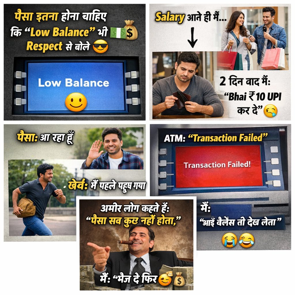 BilalKh21486801's tweet image. Paisa
#MoneyMeme
#DesiMeme
#IndianMeme
#MiddleClass
#MiddleClassProblems
#SalaryLife
#LowBalance
#UPIProblems
#ATMFail
