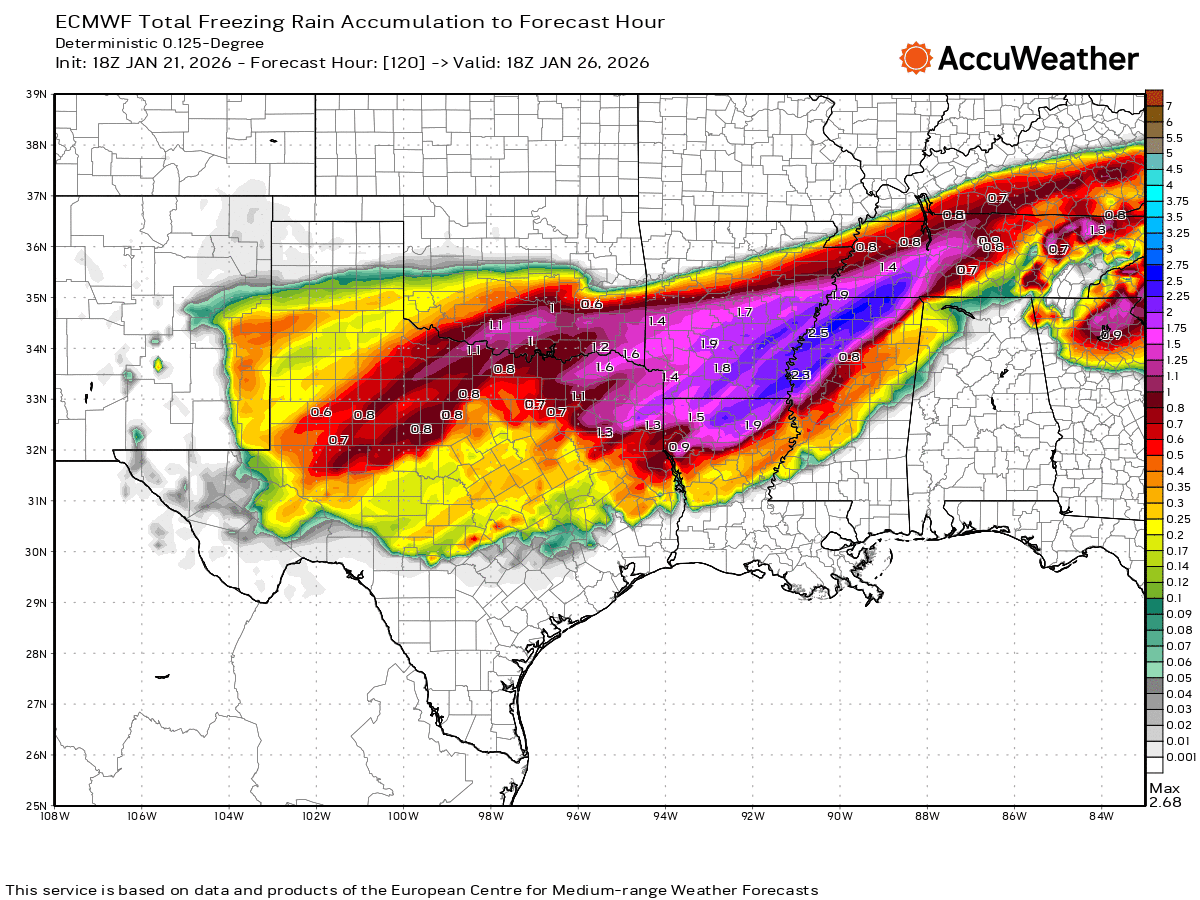 TheTannerRyan's tweet photo. ECMWF (Euro) shifted slightly North. GFS (US) still a mess, CMC (Canada) closeish with original ECMWF. Should lock in over next day or so.

Temperatures are trending a bit lower now. Almost all of Texas will go below freezing. #atxwx https://t.co/Foo6cFKe0v