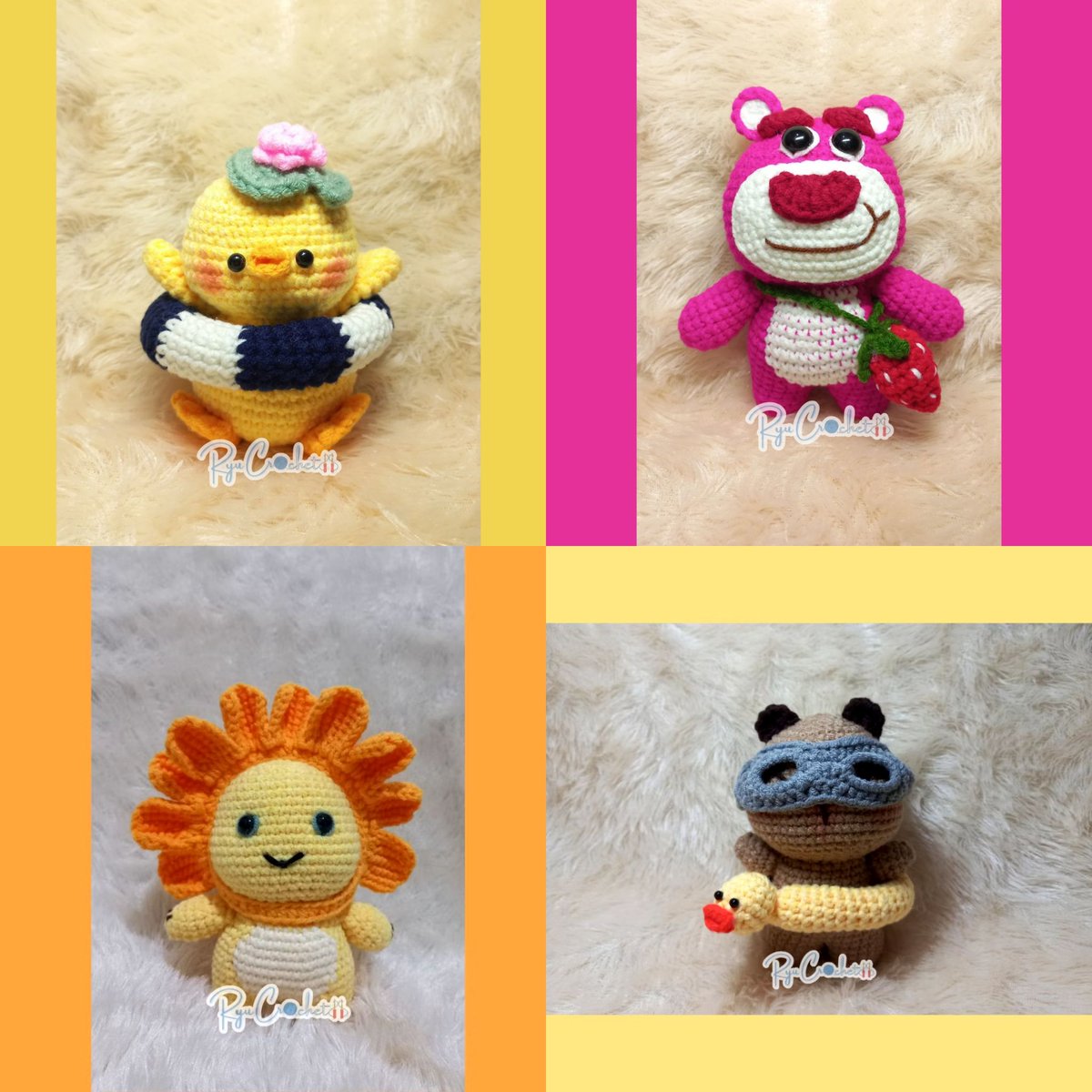 wonpilkita's tweet image. 🧶WTS crochet/rajutan yang dibuat bulekku 🧶

🐥Amigurumi
id.shp.ee/ZUA7QfT
🐯 Gantungan kunci
id.shp.ee/DWqdD8P
👧🏻 Boneka anak
id.shp.ee/Cix2hQc

t. wts wtb crochet rajutan amigurumi bebek lotso nailong capybara beruang macan