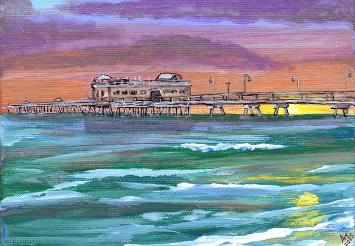 OVARTist's tweet image. Art of the Day! "Ocean View Fishing Pier at Sunset". Buy at: ArtPal.com/OVARTist?i=515…