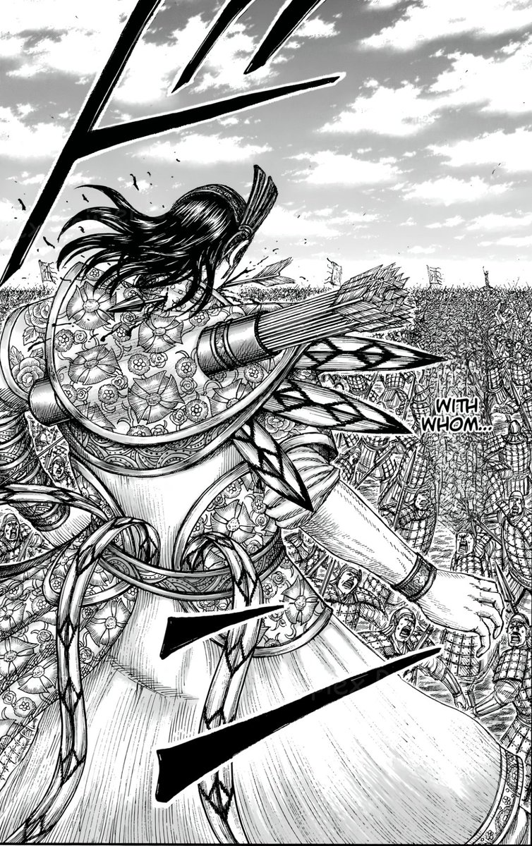 Leleo2211's tweet photo. #Kingdom863 10/10 Chapter gah damn. Yotanwa on fraud watch though, first she gets sniped, then its revealed all her tactician feats were stolen credit from the hundred eye tribe, and now Jin sniped her sniper...