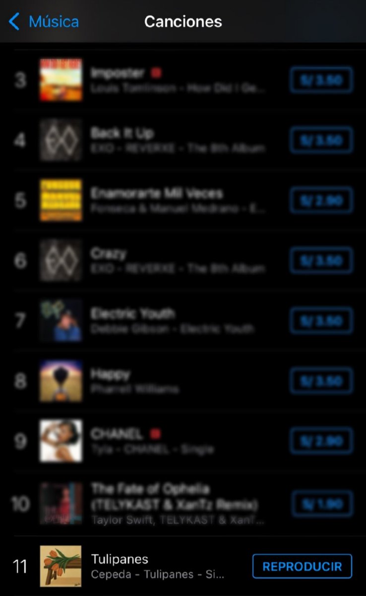 🔝 #Tulipanes de Cepeda ha ingresado al puesto N°11 del Top Canciones de iTunes Perú 🇵🇪