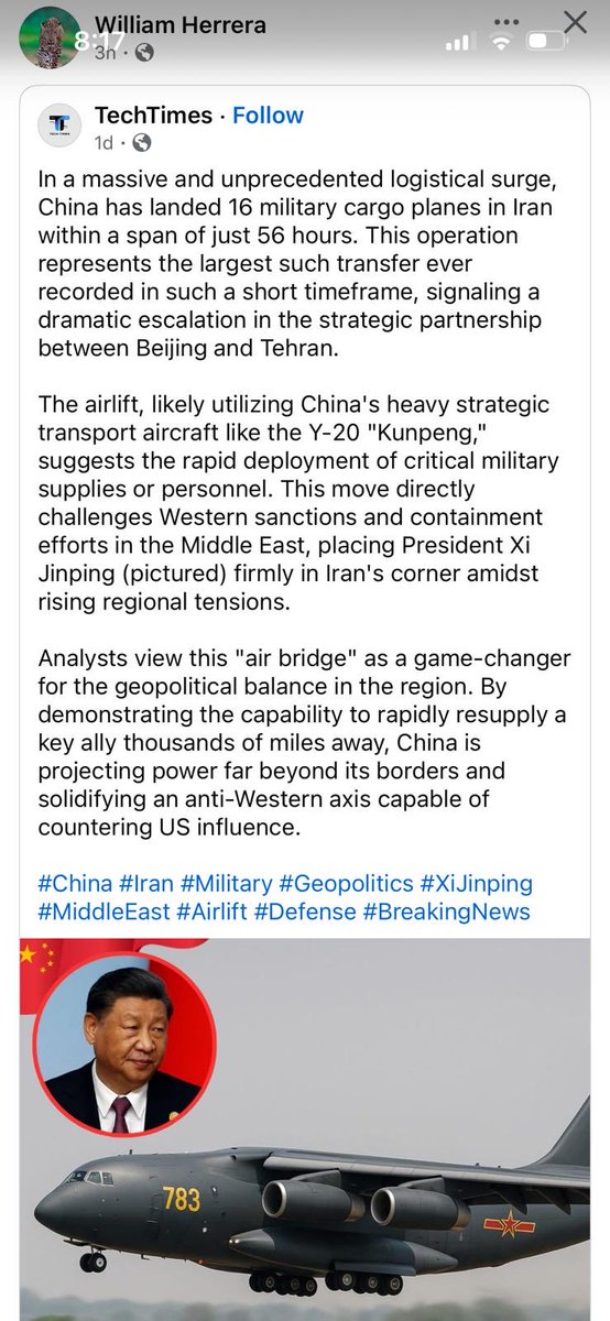 China resupplies Iran in defiance of US