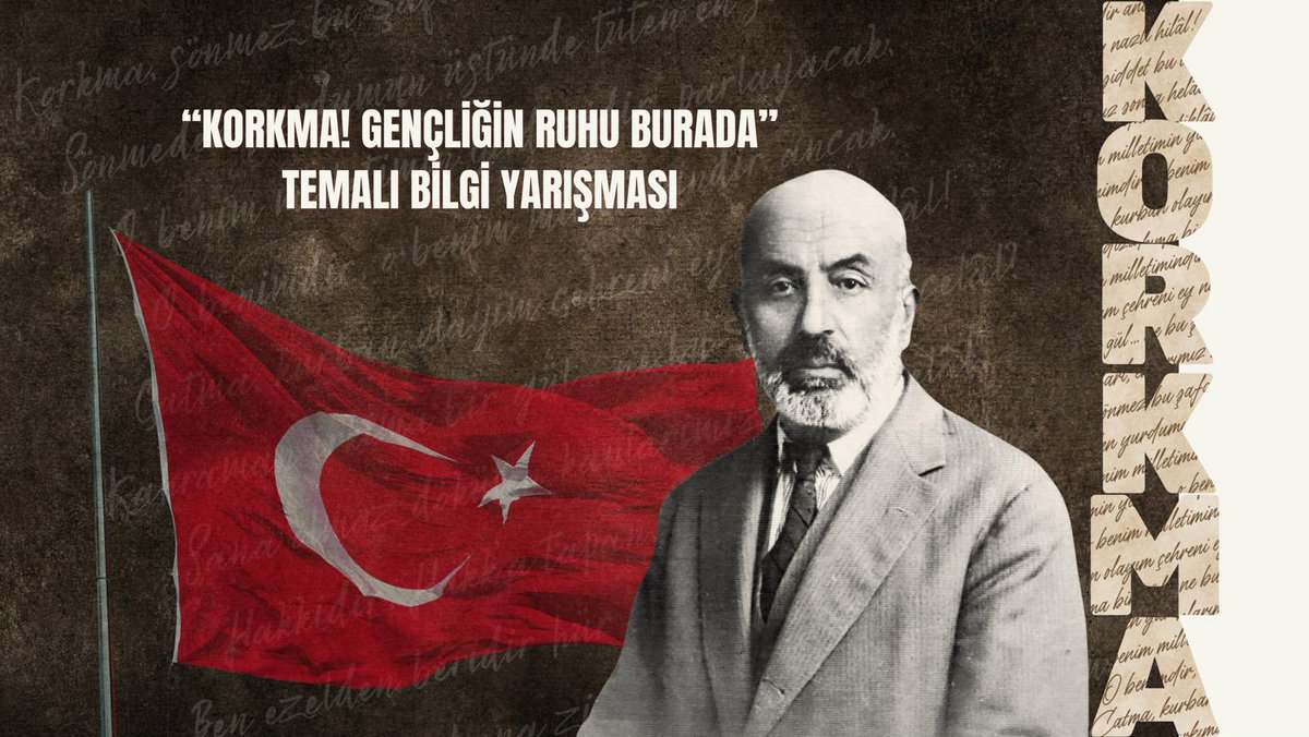 🇹🇷 Liseli Gençler, “İstiklal ve İstikbalimizin Marşı”na Hayat Veren Tarihî Dönemeçleri ve Vatan Şairimizin Edebî Kimliğini Bilgi Yarışmasında Anlatacak, Aktaracak, Yaşatacak

📌 İstiklâl Marşı’nın kabulünün yıl dönümü ve Mehmet Akif Ersoy’u anma etkinlikleri kapsamında